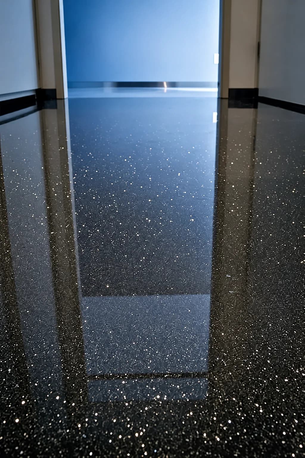 Piso Epóxico Negro Sparkle